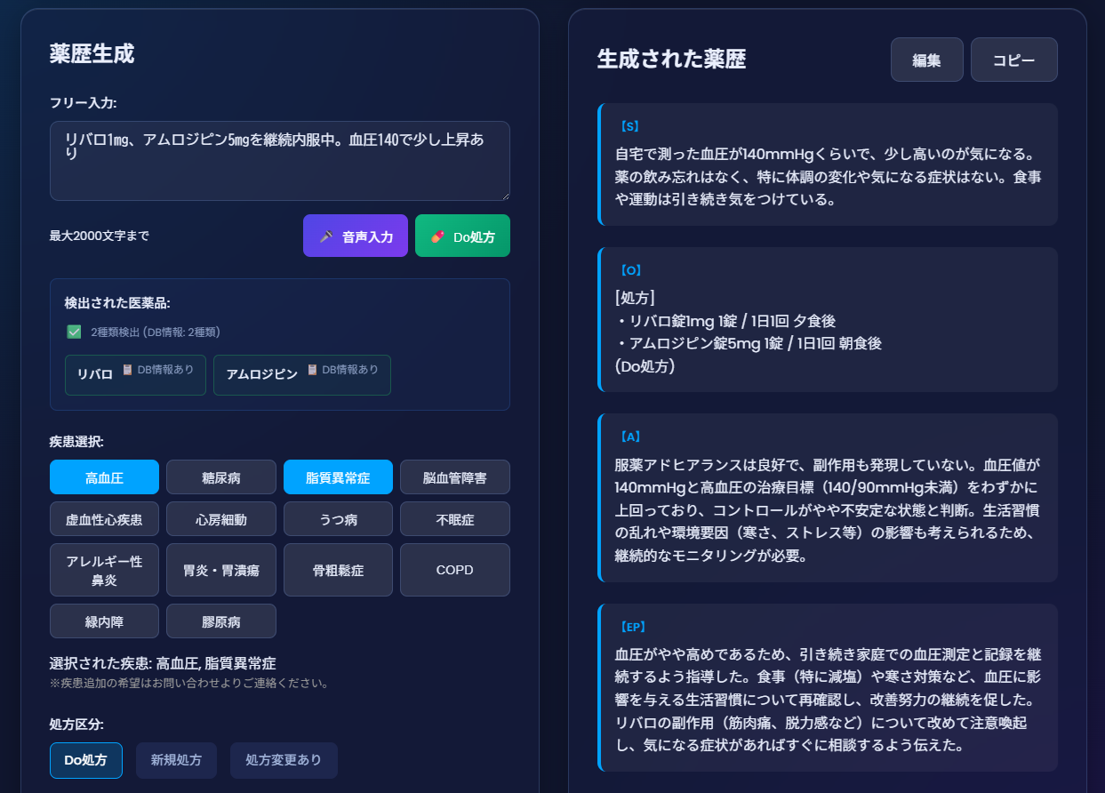 高血圧・脂質異常症Do処方-薬歴AIディープインパクト