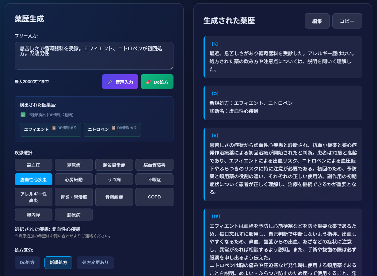 虚血性心疾患初回処方-薬歴AIディープインパクト